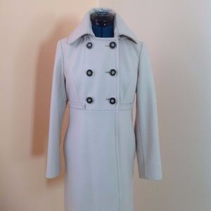 Kenneth Cole New York Ivory Wool Blend Coat